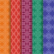 Set of Arabic geometric seamless patterns