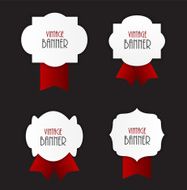 Vintage Label with Ribbon Vector Illustration