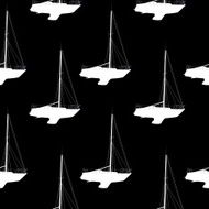 Water Boat Sailboat Seamless Pattern Background Vector Illustr