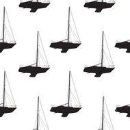 Water Boat Sailboat Seamless Pattern Background Vector Illustr N2