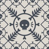 Halloween background Seamless vector pattern with skull bones