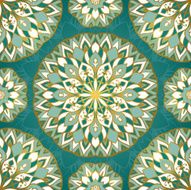 Seamless ornament of turquoise mandala