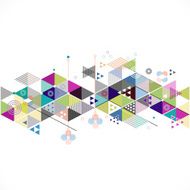 Abstract colorful and creative geometric strip on middle vector