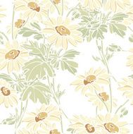 Seamless pattern with Camomile flowers