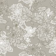 Seamless pattern with flowers dahlias N5