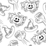 halloween pattern vector seamless background with pumpkin