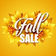 Autumn typographic Fall leaf Vector illustration