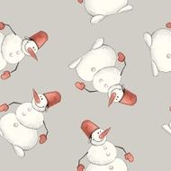 Snowmen Seamless pattern 3