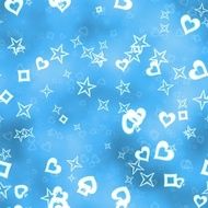 Abstract neon shapes and blue background