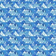 Winter geometric mountain landscape seamless pattern