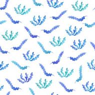 Algae seamless pattern in watercolor N3