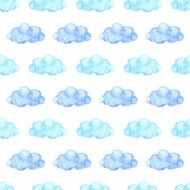 Clouds seamless pattern in watercolor N3