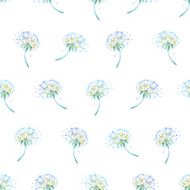 Dandelion seamless pattern in watercolor N4