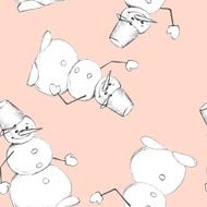 Snowmen Seamless pattern