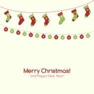 Christmas greeting card with garlands