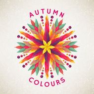 Autumn ornament with leaves Vector illustration N2