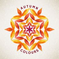 Autumn ornament with leaves Vector illustration N3