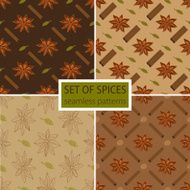 Set of four spicy seamless patterns