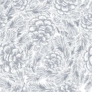 pine cones and spruce branches pattern N2