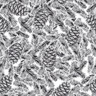 pine cones and spruce branches pattern N4