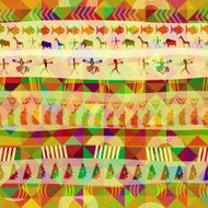 Abstract African seamless texture of triangles Vector