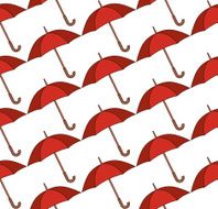 Seamless pattern with red umbrellas N2