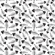 Fish Bone Seamless Pattern Background Vector Illustration