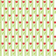 Floral Seamless Pattern Background with Tulips Vector Illustrati N2