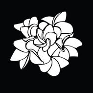 Black silhouette of rose N3