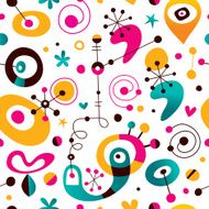 retro style abstract art seamless pattern