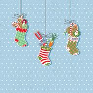 Christmas vintage card Vector illustration N2