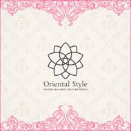 Background invitation vintage label floral frame N3