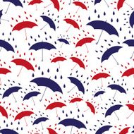red and blue umbrellas white seamless pattern eps10