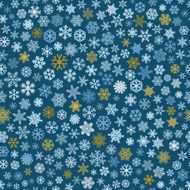 Seamless pattern of snowflakes white blue and brown on