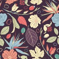 leaves and flowers on a dark background N2