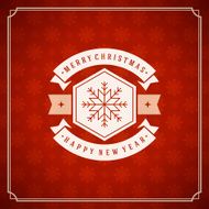 Merry Christmas typography decoration greeting card