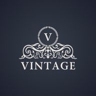 Vintage luxury emblem Elegant Calligraphic vector icon