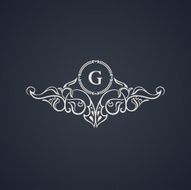 Vintage luxury emblem Elegant Calligraphic vector icon N2