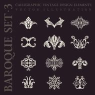 Baroque vintage elements Vector calligraphic set Design icons