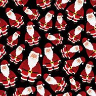 colorful cartoon Santa Claus black seamless pattern eps10