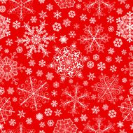 Seamless pattern of snowflakes white on red N3