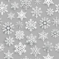 Christmas seamless pattern with paper snowflakes