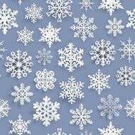 Christmas seamless pattern with paper snowflakes N7