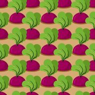 Beet seamless pattern Plantation beets with haulm vector backgr