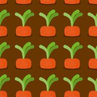 Carrot seamless pattern Plantation carrots vector background