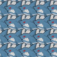 Hungry shark with red eyes seamless texture Evil fish