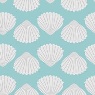 Seashell seamless pattern Scallop vector background