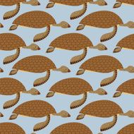 Water Turtle seamless pattern Vector background Marine reptiles