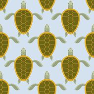 Flock of sea turtles Water turtle seamless pattern Vector back