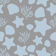 Underwater world seamless pattern Silhouettes of marine life s